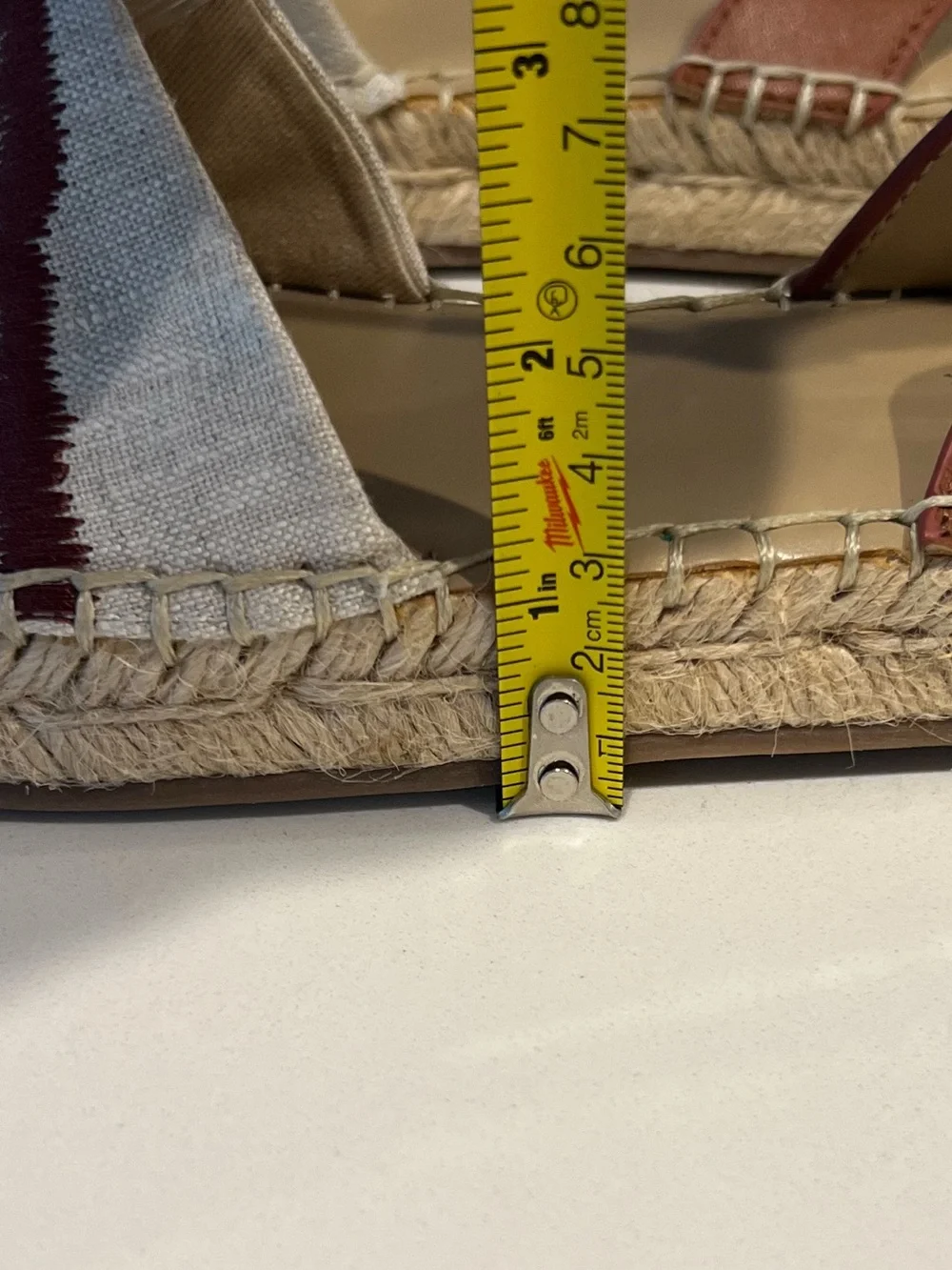 Ann Taylor Isabella Embroidered Linen Espadrille Sandals Multi Zebra Stripe Sz 6